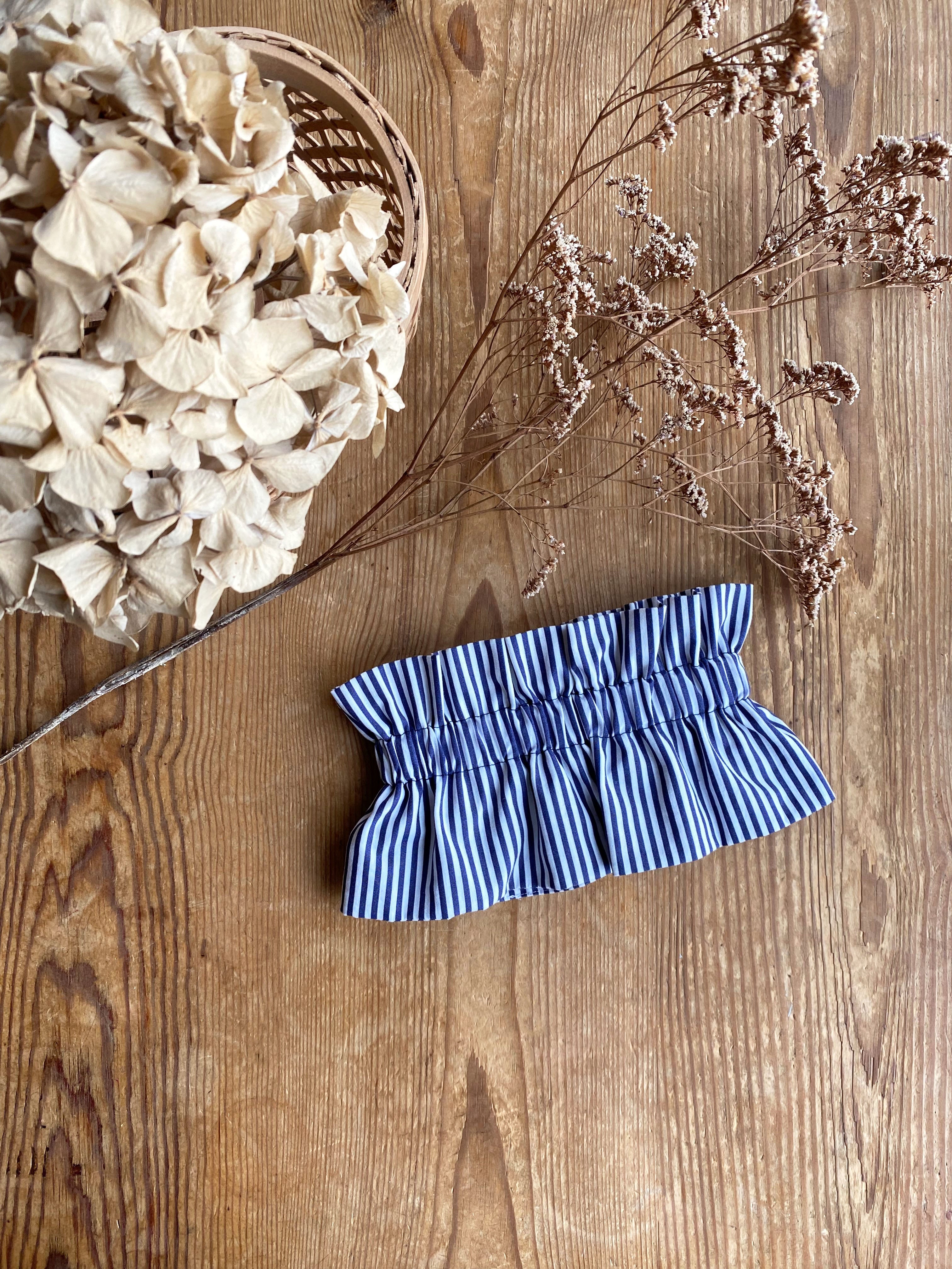 Col amovible rayé Bleu