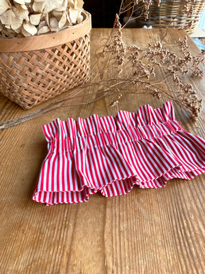 Col amovible rayé Rouge