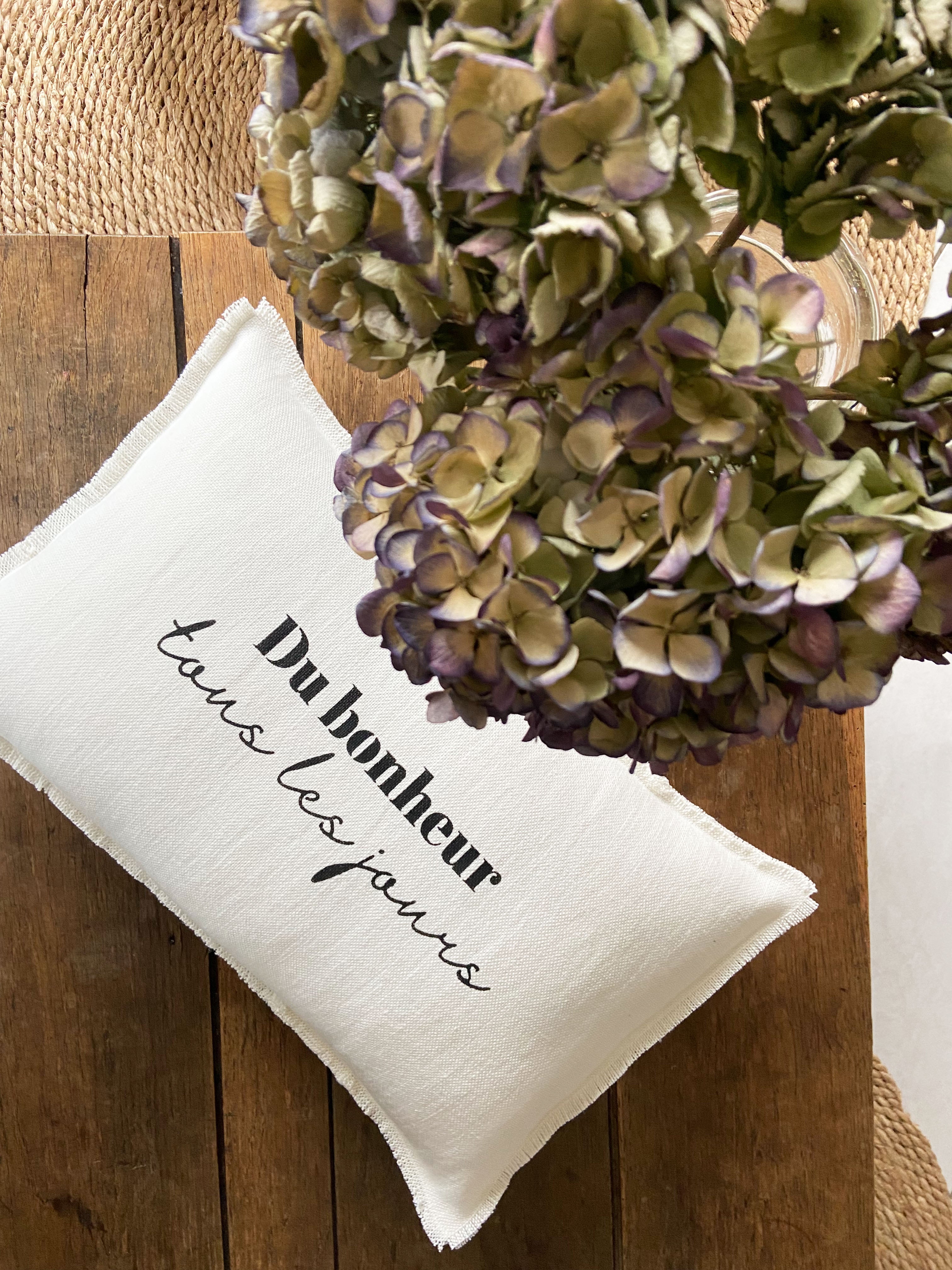 Coussin Lin - Du bonheur tous les jours -